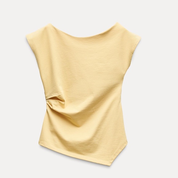 ZARA ASYMMETRIC TOP WITH GATHERED DETAIL - Picture 3 of 3